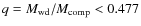 $q=M_{\rm wd}/M_{\rm comp}<0.477$