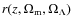 $r(z,\Omega_{\rm m},\Omega_\Lambda)$