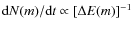 ${\rm d}N(m)/{\rm d}t\propto [\Delta E(m)]^{-1}$