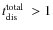 $\mbox{$t_{\rm dis}^{\rm total}$ }>1$