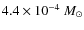 $4.4 \times 10^{-4}~M_\odot$