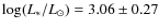 $\log(L_*/L_{\odot}) = 3.06 \pm 0.27$