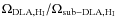 $\Omega_{\rm DLA, H_I} / \Omega_{\rm sub-DLA, H_I}$