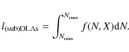 \begin{displaymath}l_{\rm (sub)DLAs} = \int_{N_{\rm min}}^{N_{\rm max}} f(N,X) {\rm d}N .
\end{displaymath}