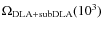 $\Omega_{\rm DLA+subDLA} (10^3)$