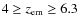 $4 \geq z_{\rm em} \geq 6.3$