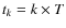 $t_k=k \times T$