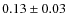 $0.13\pm0.03$