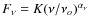 $F_\nu = K(\nu/\nu_o)^{\alpha_\nu}$