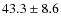 $43.3\pm8.6$