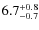 $ 6.7 _{\rm - 0.7 }^{+ 0.8 }$