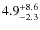 $ 4.9 _{\rm - 2.3 }^{+ 8.6 }$