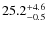 $ 25.2 _{\rm - 0.5 }^{+ 4.6 }$