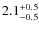$ 2.1 _{\rm - 0.5 }^{+ 0.5 }$