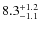 $ 8.3 _{\rm - 1.1 }^{+ 1.2 }$