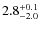 $ 2.8 _{\rm - 2.0 }^{+ 0.1 }$