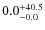 $ 0.0 _{\rm - 0.0 }^{+ 40.5 }$