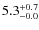 $ 5.3 _{\rm - 0.0 }^{+ 0.7 }$