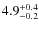 $ 4.9 _{\rm - 0.2 }^{+ 0.4 }$