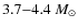 $3.7{-}4.4~M_{\odot}$
