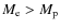 $M_{\rm e} > M_{\rm p}$