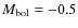 $M_{\rm bol}=-0.5$