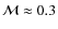 $\mathcal{M} \approx 0.3$