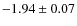 $-1.94 \pm 0.07$