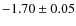 $-1.70 \pm 0.05$