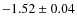 $-1.52 \pm 0.04$