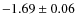 $-1.69 \pm 0.06$
