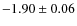 $-1.90 \pm 0.06$