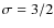 $\sigma = 3/2$