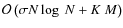 ${\cal O}\left(\sigma
N\log~N + K~M\right)$