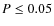 $P \leq 0.05$
