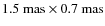 $1.5~{\rm mas} \times 0.7~{\rm mas}$