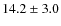 $14.2\pm3.0$
