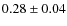 $0.28\pm0.04$