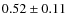 $0.52\pm 0.11$