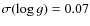 $\sigma(\log g)=0.07$