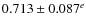 $0.713\pm0.087^e$