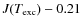 $J(T_{\rm exc}) - 0.21$