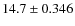 $14.7\pm0.346$