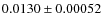 $0.0130\pm0.00052$
