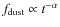 $f_{\rm dust} \propto t^{-\alpha}$
