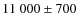 $11~000 \pm 700$