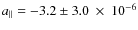 $a_{\parallel} = - 3.2 \pm 3.0~\times~10^{-6}$