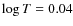 $\log T=0.04$