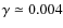 $\gamma\simeq 0.004$