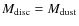 $M_{\rm disc}=M_{\rm dust}$